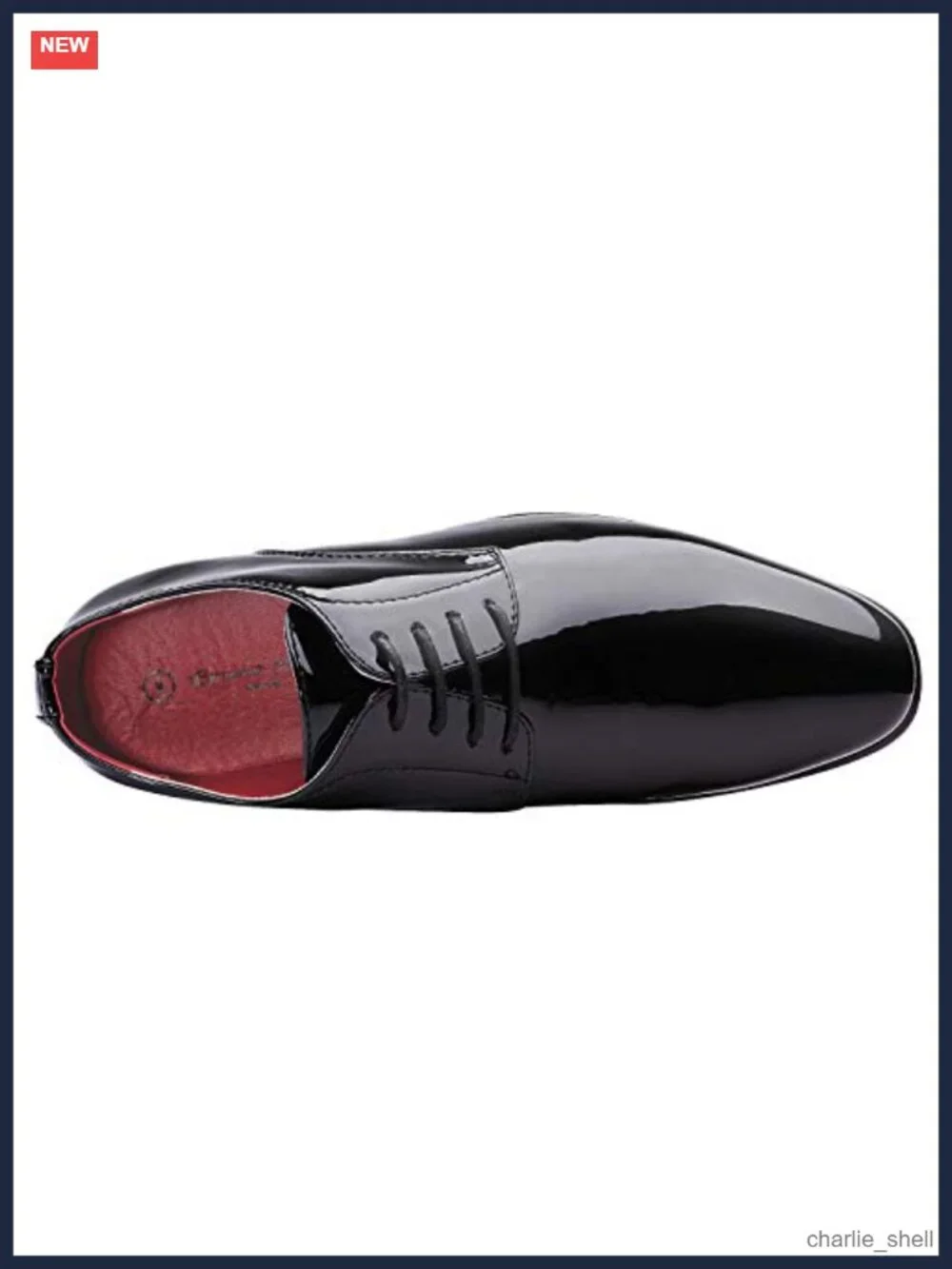 Faux Patent Leather Tuxedo Dress Oxford Lace Up Formal Shoes